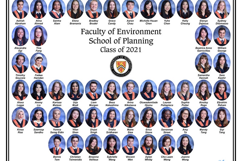Waterloo Planning class of 2021 graduating class composite