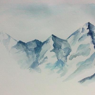 drawing of mountains
