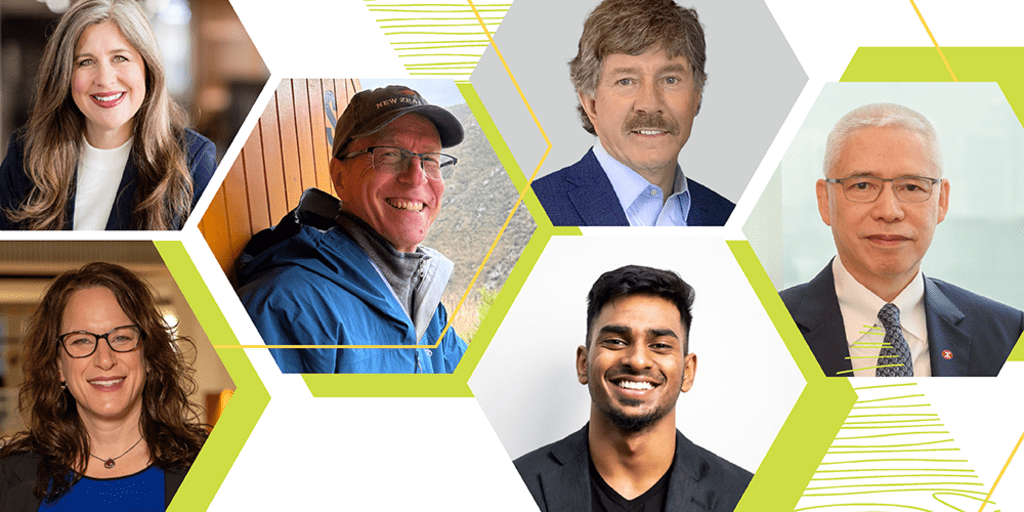 hexagon tiles with multiple people