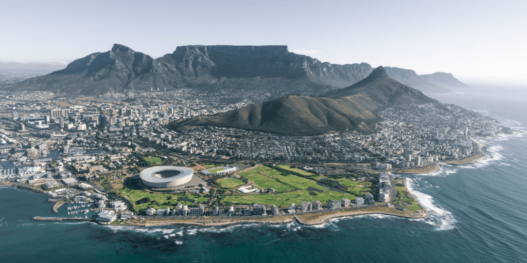 Aerial shot of Cape Town, South Africa. Photo by Tobias Reich on Unsplash.
