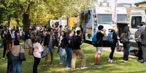 Environment community gathering at the 2025 Fall Food Truck Social