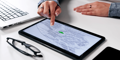 Neighbourhood property map on tablet