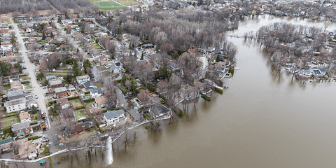 Flooding in a residential area