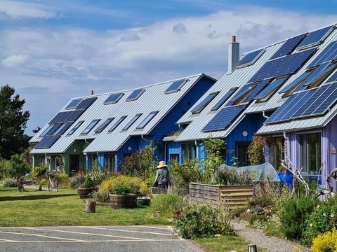 Eco homes with solar panels