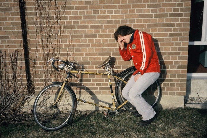 John Johnston and his broken bike 