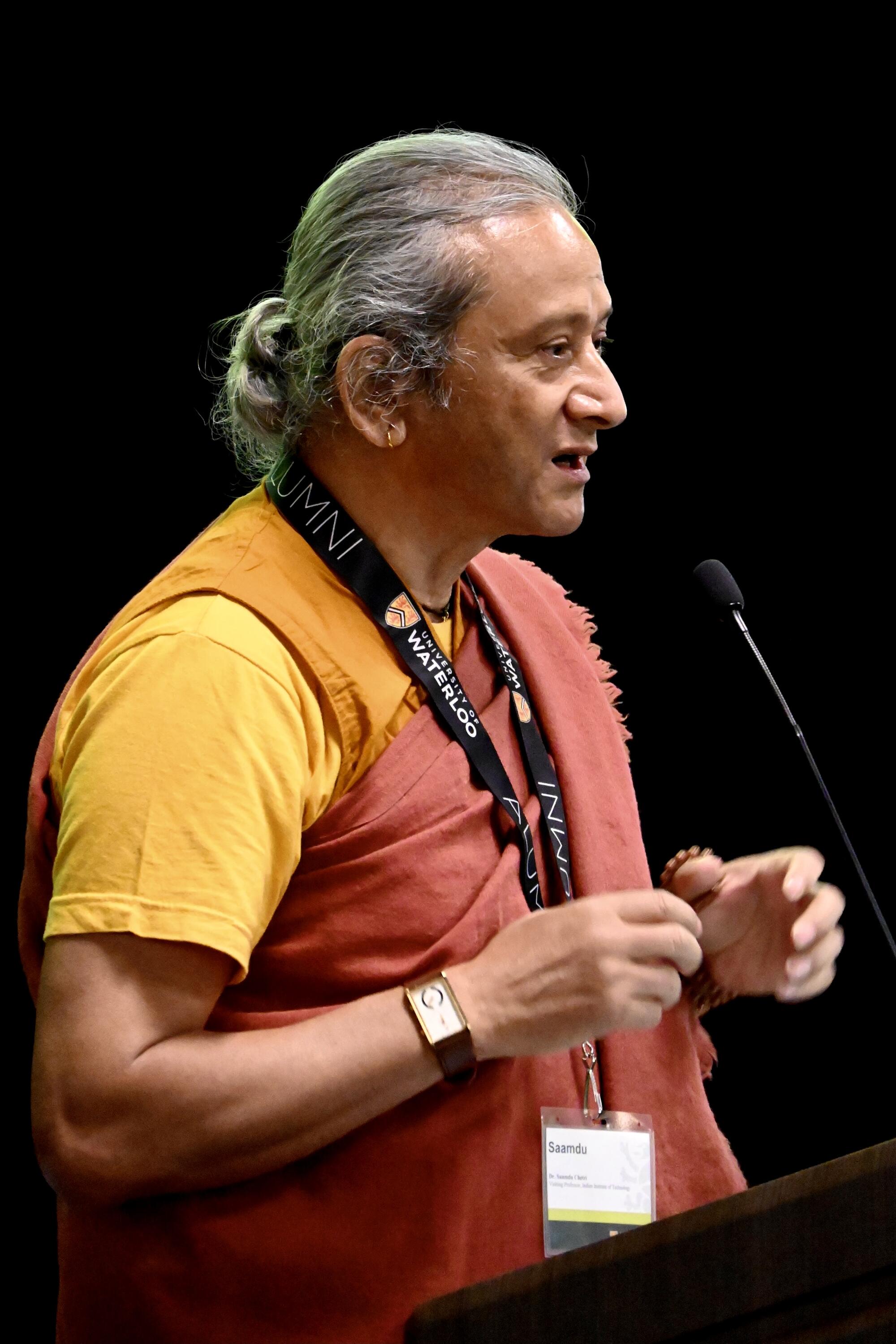 Dr. Saamdu Chetri speaking