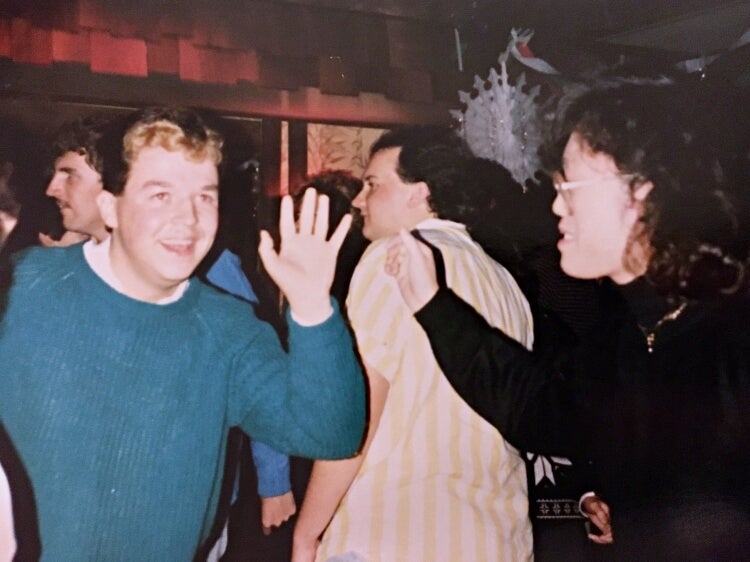 80s university students at a dance