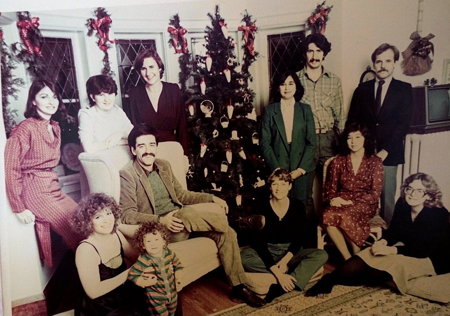 Group photo at christmas from 1970s