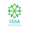 EGSA logo, a green and blue flower
