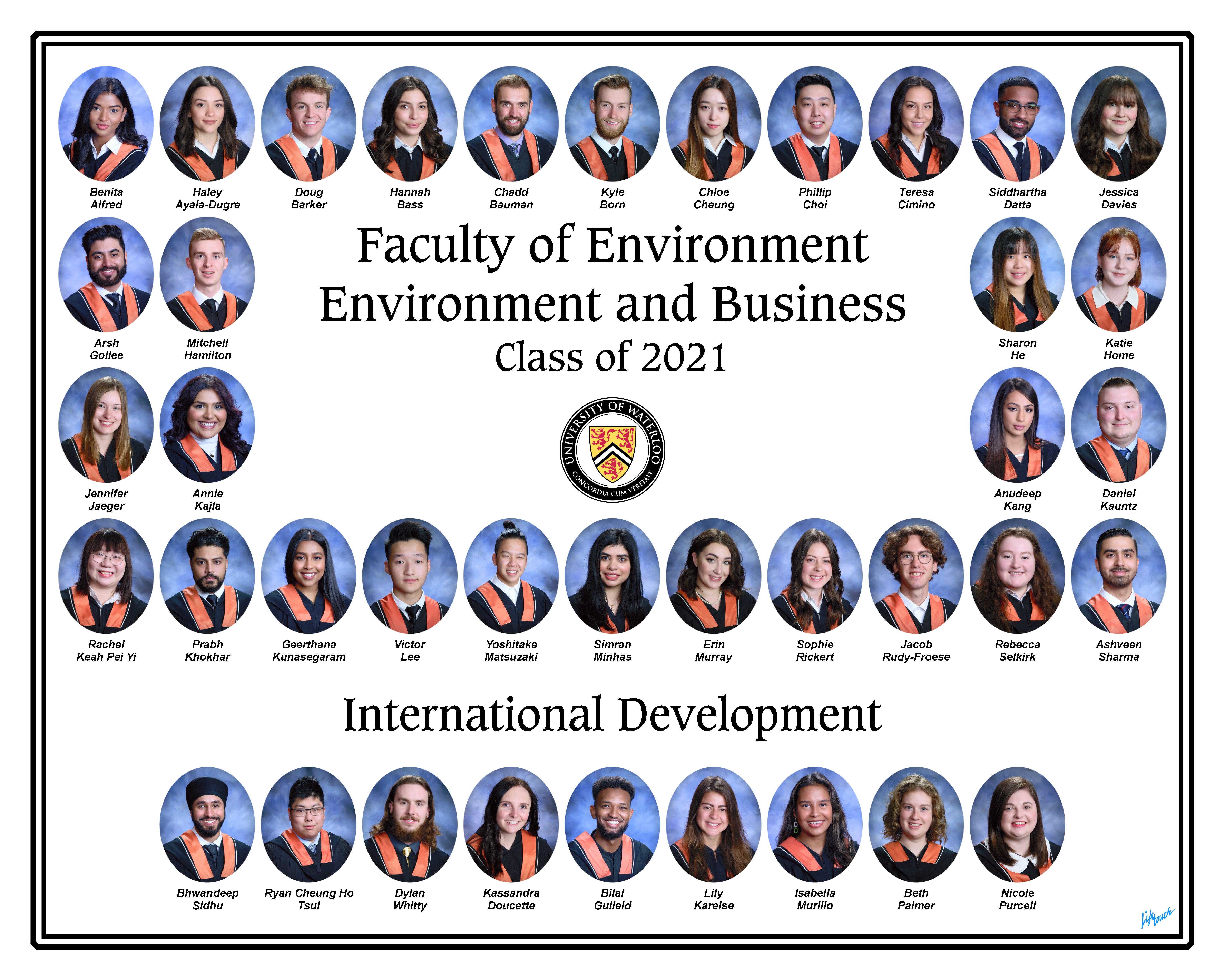 Waterloo Environment and Business class of 2021 graduating class composite