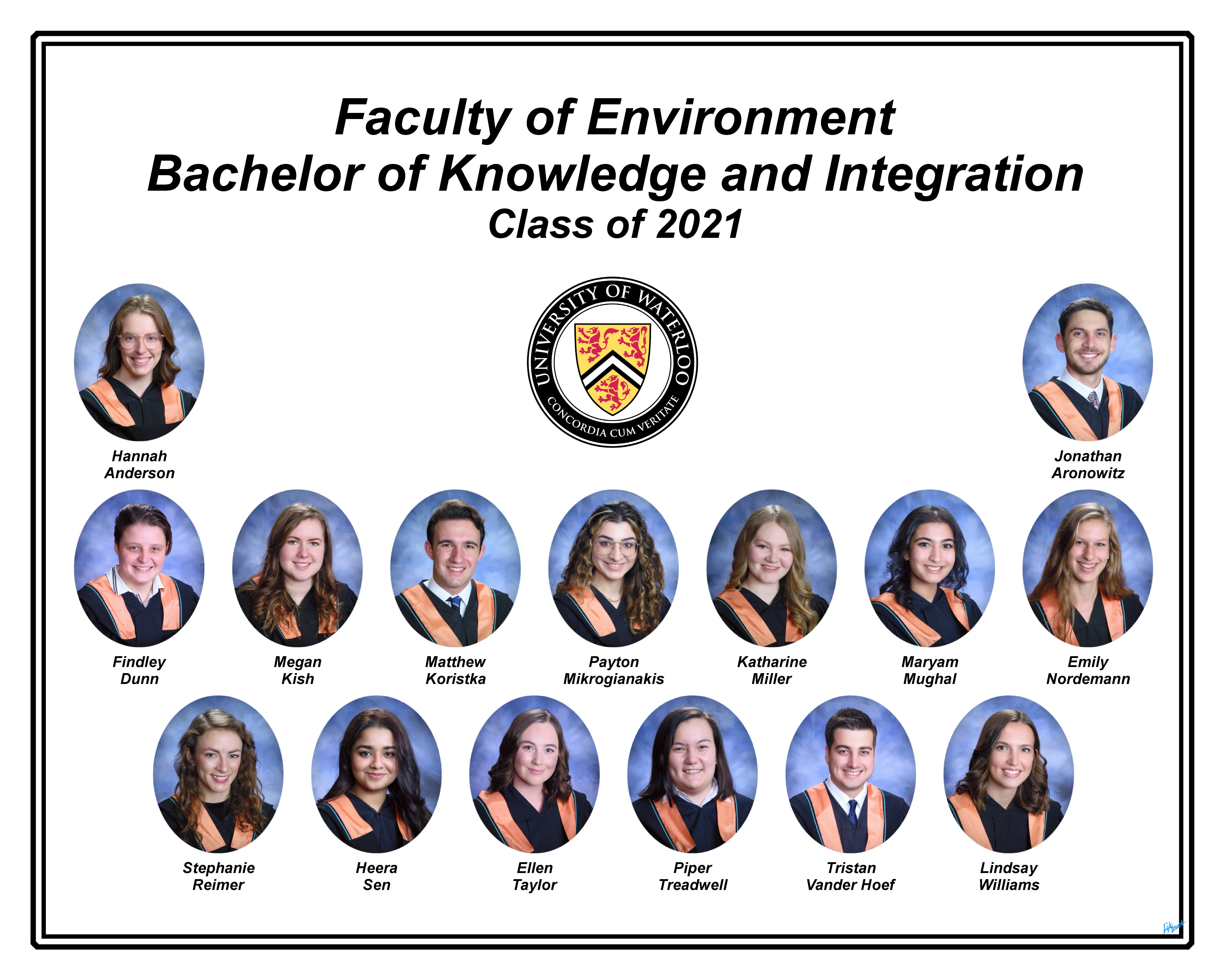 Waterloo Knowledge Integration class of 2021 graduating class composite
