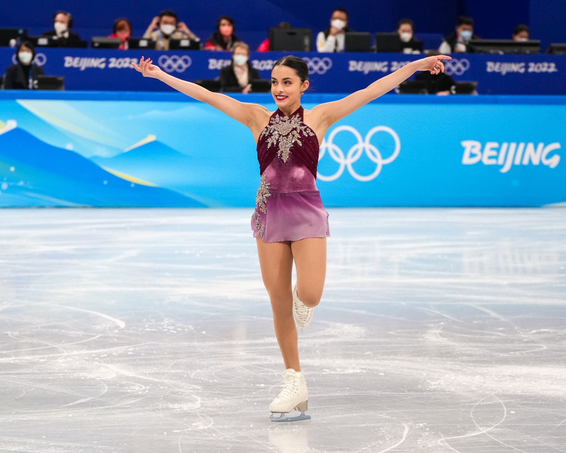 Madeline Schizas skating at the Beijing 2022 Winter Olympics