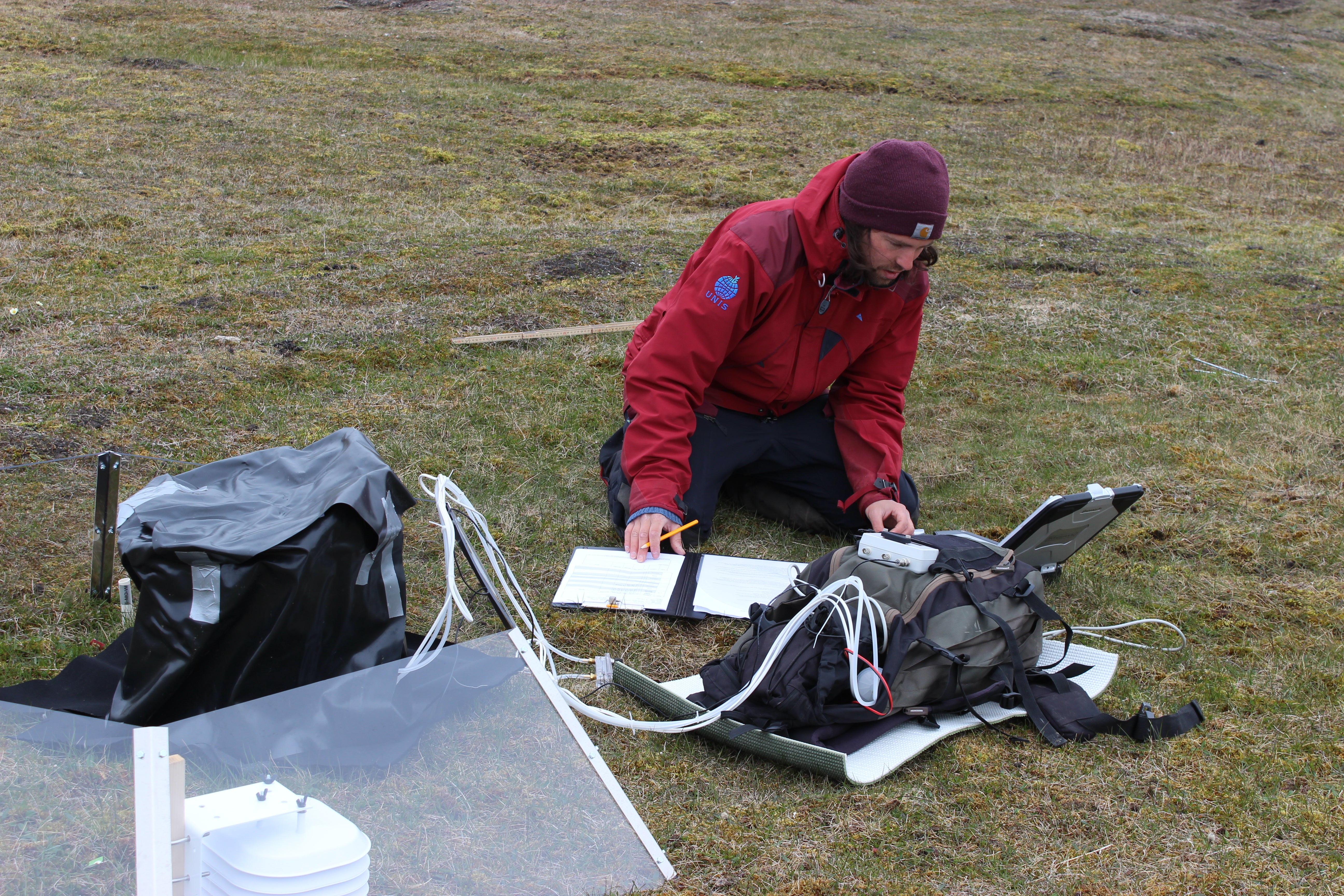 Researcher conducting an experiment. 