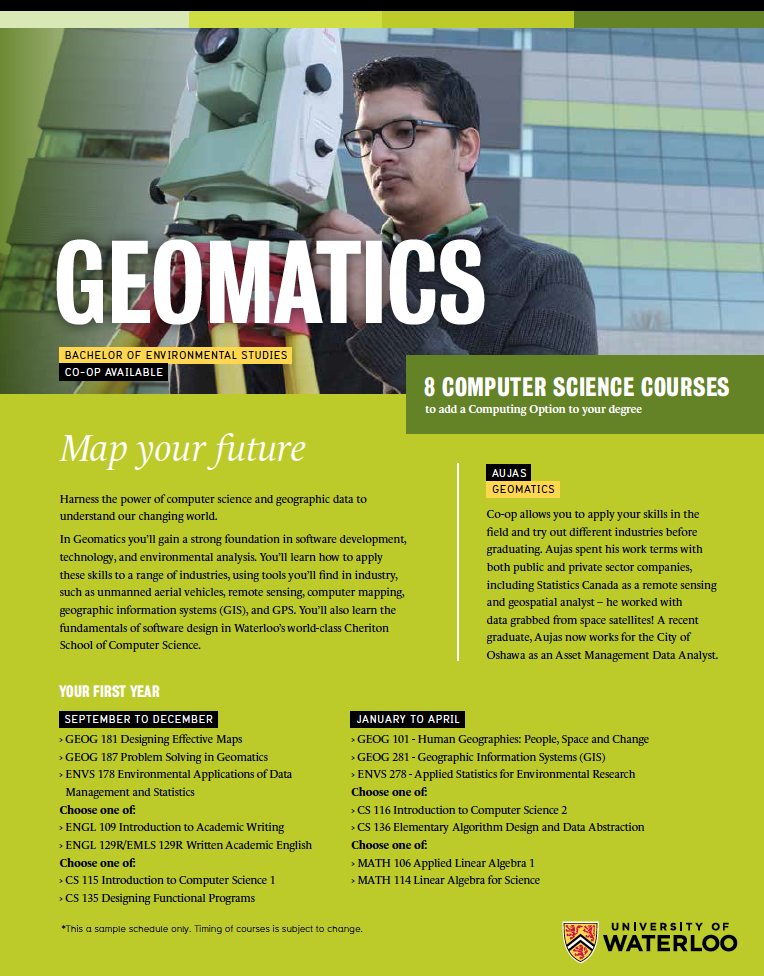 A preview of the Geomatics brochure. Download to access a fully accessible version of this document.