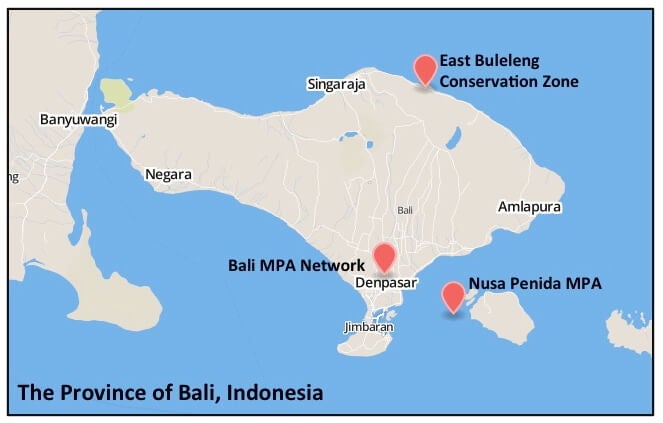 Map of Bali.