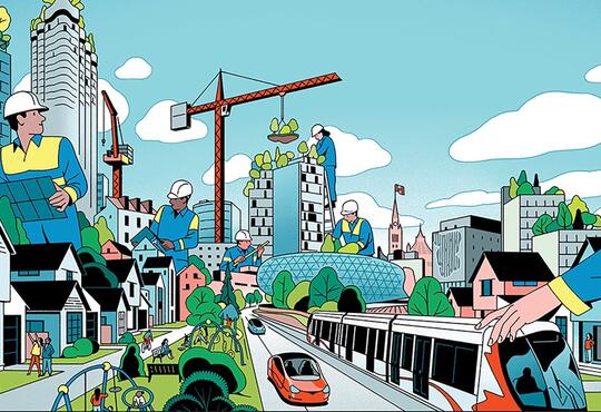 Humans building future Canadian cities
