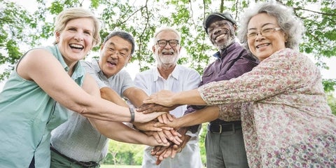 Happy Older Adults Outside