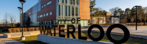 University of Waterloo sign at sunset