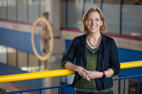 Jo Atlee standing in the Davis Centre