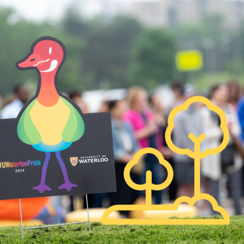 University of Waterloo Pride geese with a yellow tree icon