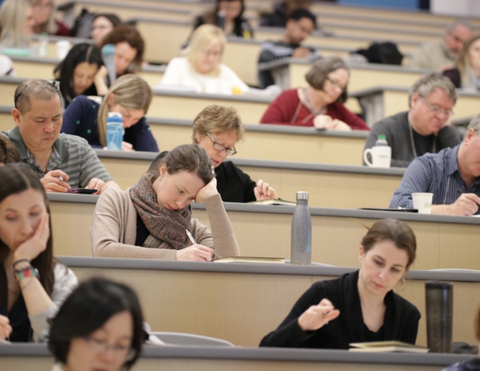 faculty members in lecture hall