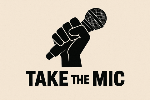 a fist holding a mic