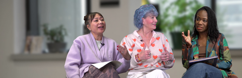 Dr Kim Nguyen, Dr Frankie Condon, and Monique Chambers talking to each other