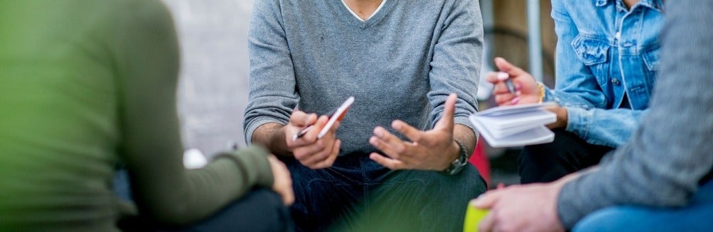 people speaking to one another