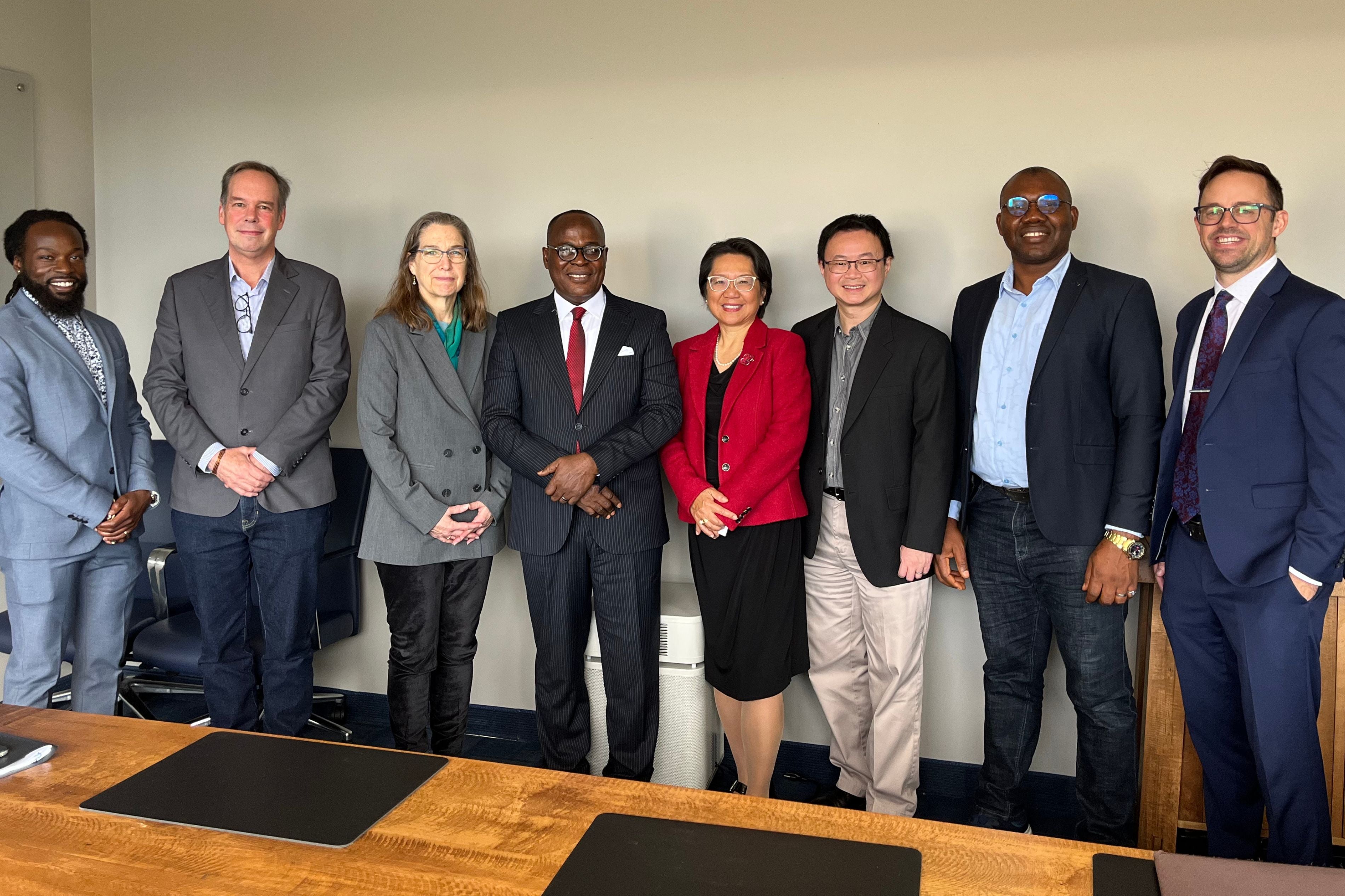 Professor Simon Uchenna Ortuanya with UWaterloo leaders