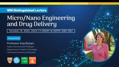 Micro/Nano Engineering and Drug Delivery event banner featuring Anja Boisen
