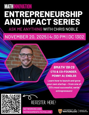 Entrepreneurship and Impact Series: AMA with Chris Noble november 20 2025, 4:30 pm at DC 1302