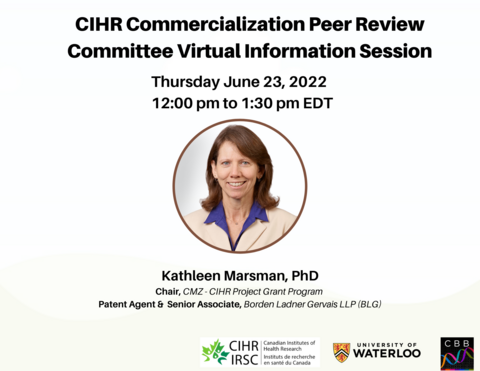 CIHR Commercialization Peer Review Committee Virtual Information Session