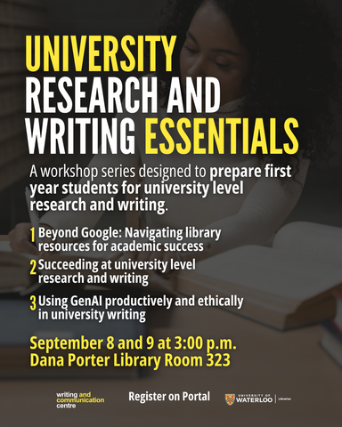 University research and writing essentials workshop