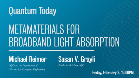 Metamaterials for broadband light absorption banner with event details