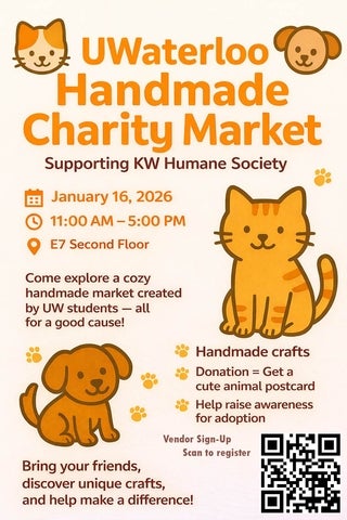 UWaterloo Handmade Charity Market event poster