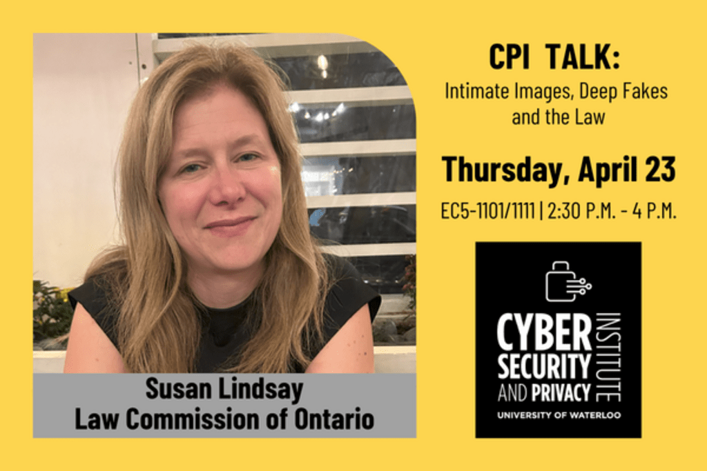 Information about CPI talk event with photo of Susan Lindsay