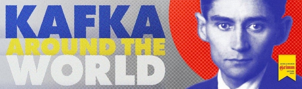 Banner with the event title and an archival photo of Kafka