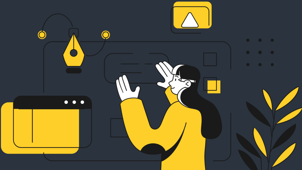 drawing of a girl in front of laptop screen