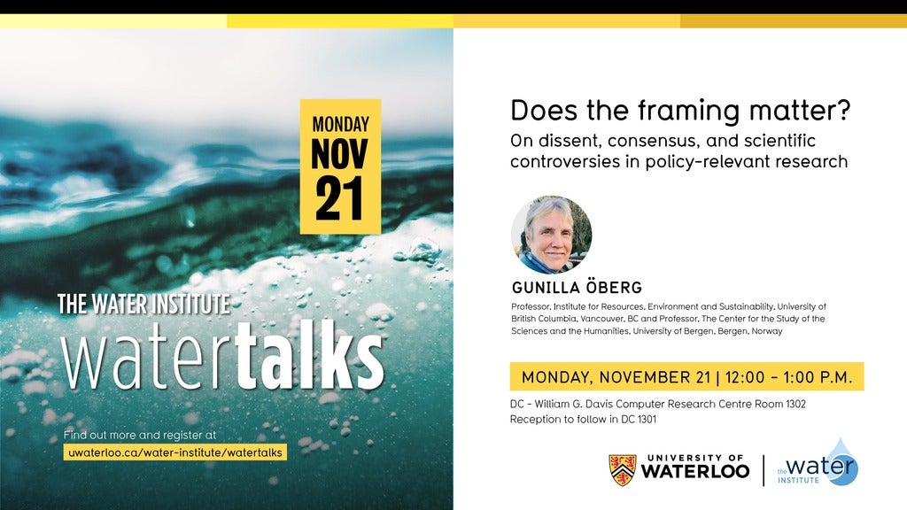 WaterTalks event banner featuring Gunilla Öberg