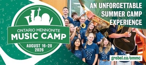 Ontario mennonite music camp poster
