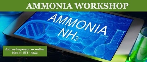 Ammonia and its chemical formula on a screen
