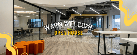 Warm welcome open house banner