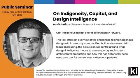Public Seminar Infographic on Indigeneity, Capital, and Design Intelligence.