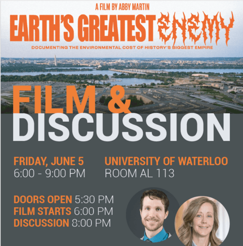 Earth's greatest enemy film screen and discussion. Friday, June 5 at 6:00PM to 9:00PM