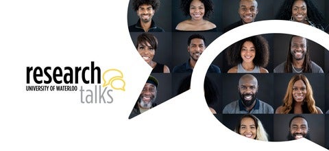 Research Talks web banner with black men and women in speech bubbles