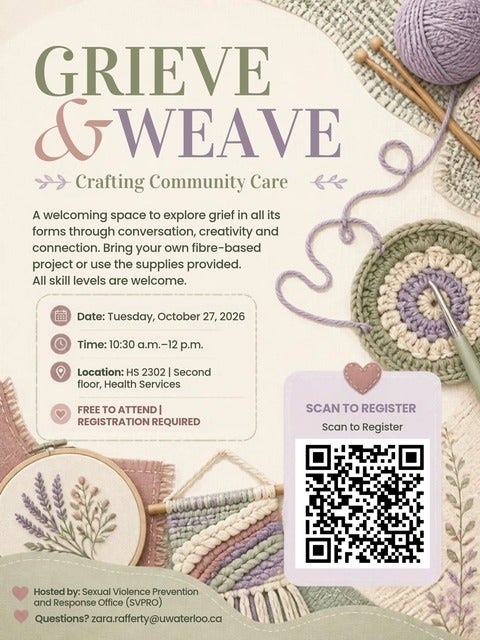 Grieve and weave event poster