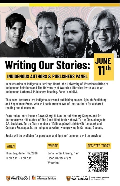 Writing Our Stories event poster: June 11th from 1:30PM to 3:00PM ET
