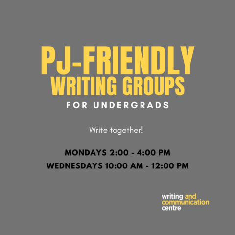 PJ-Friendly Writing Groups for Undergrads