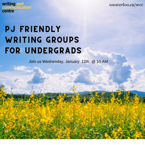 PJ-Friendly Writing Groups for Undergrads