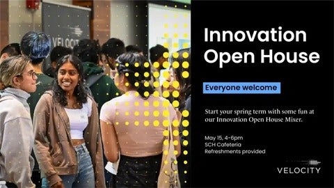 Velocity Innovation Open House poster